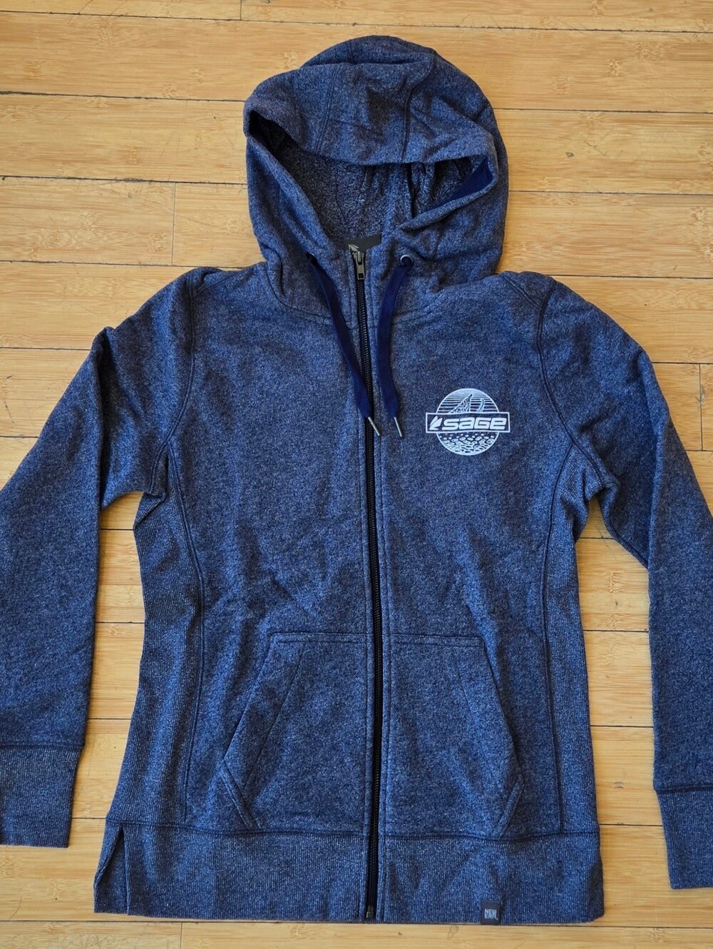 Sage Brand Women's Navy Heather Performance Full Zip Hoodie